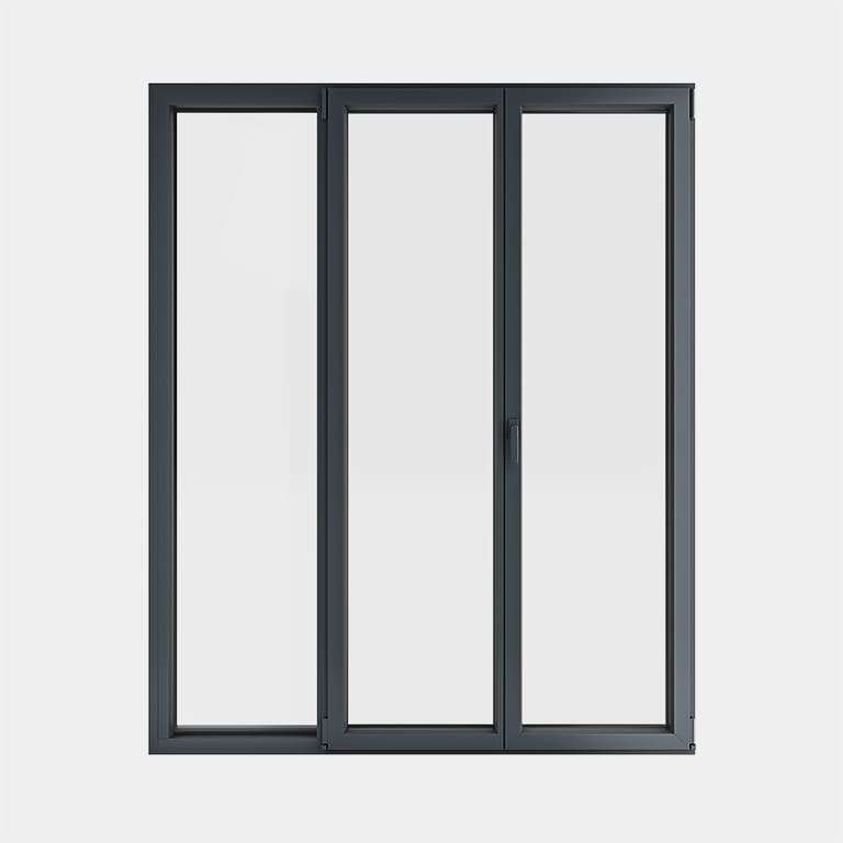 Porte Fenêtre ALU gamme Titans 2 vantaux à la française 1 fixe fermé
