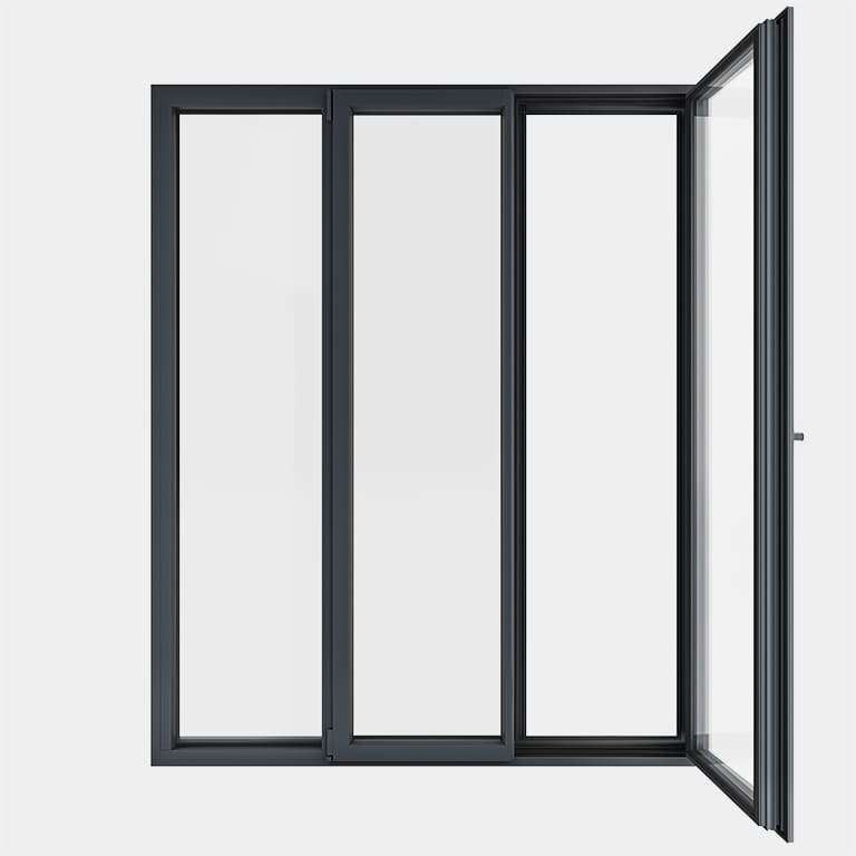 Porte Fenêtre ALU gamme Titans 2 vantaux à la française 1 fixe ouvert