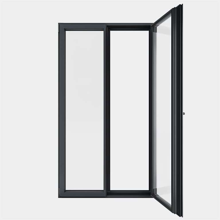 Porte Fenêtre ALU gamme Titans+ 2 vantaux à la française ouvert