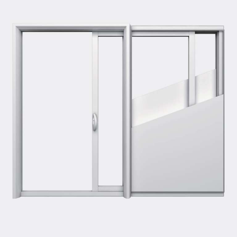 Baie coulissante galandage PVC gamme Slide Galandage 1 vantail 1 rail ouvert