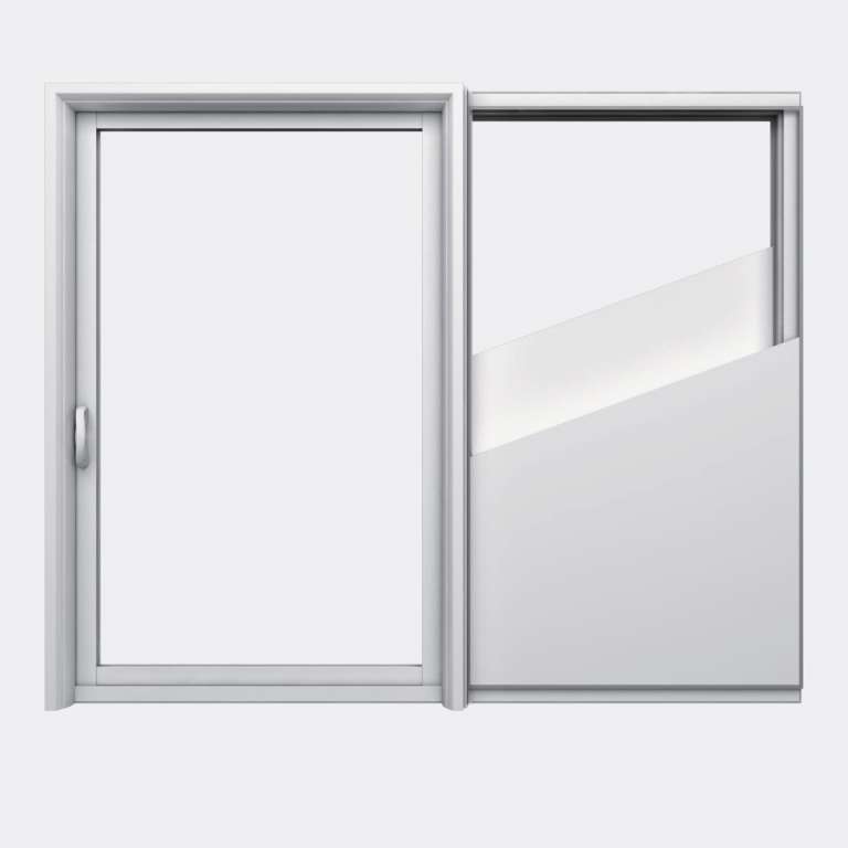 Baie coulissante galandage PVC gamme Slide Galandage 1 vantail 1 rail fermé