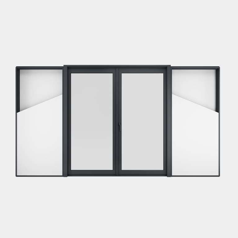 Baie coulissante galandage ALU gamme Titans Galandage 2 vantaux 1 rail fermé