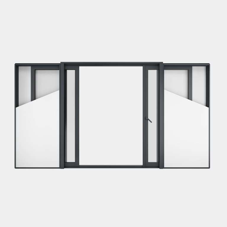 Baie coulissante galandage ALU gamme Titans Galandage 2 vantaux 1 rail ouvert