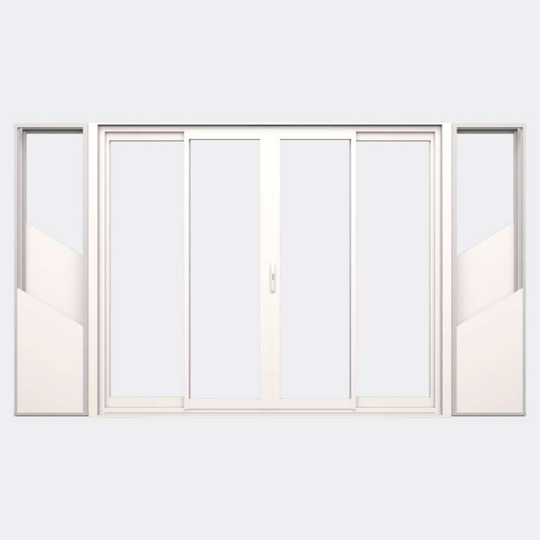 Baie coulissante galandage ALU gamme Titans Galandage 4 vantaux 2 rails fermé