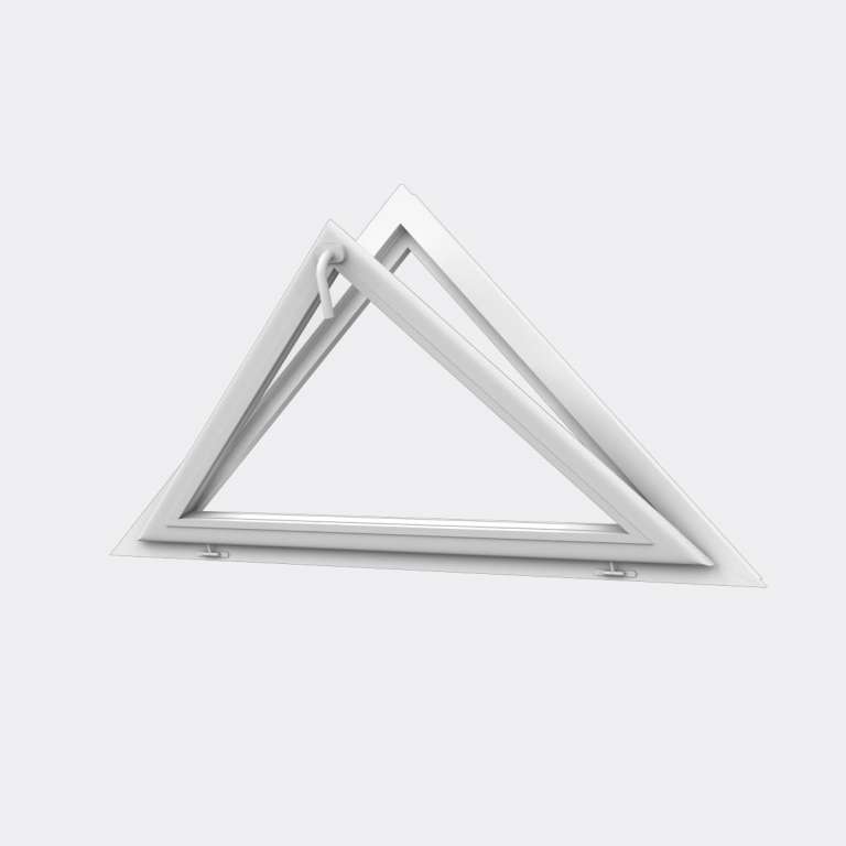 Houteau (triangle) PVC 1 vantail ouvrant basculant