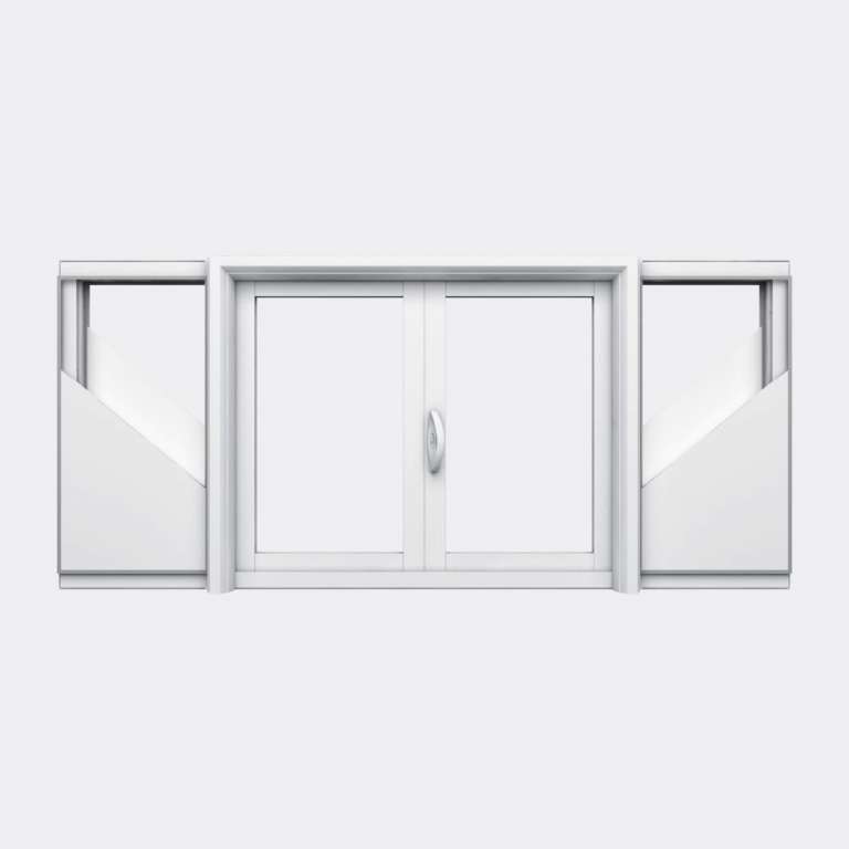 Fenêtre coulissante galandage PVC gamme Slide Galandage 2 vantaux 1 rail fermé