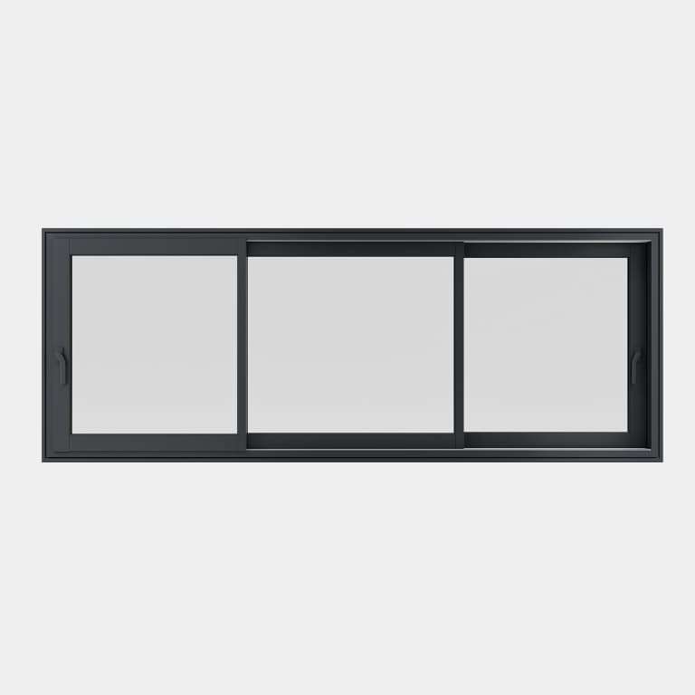 Fenetre coulissante ALU 3 vantaux 3 rails fermé