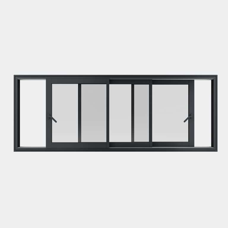 Fenêtre coulissante ALU gamme Titans 3 vantaux 3 rails ouvert