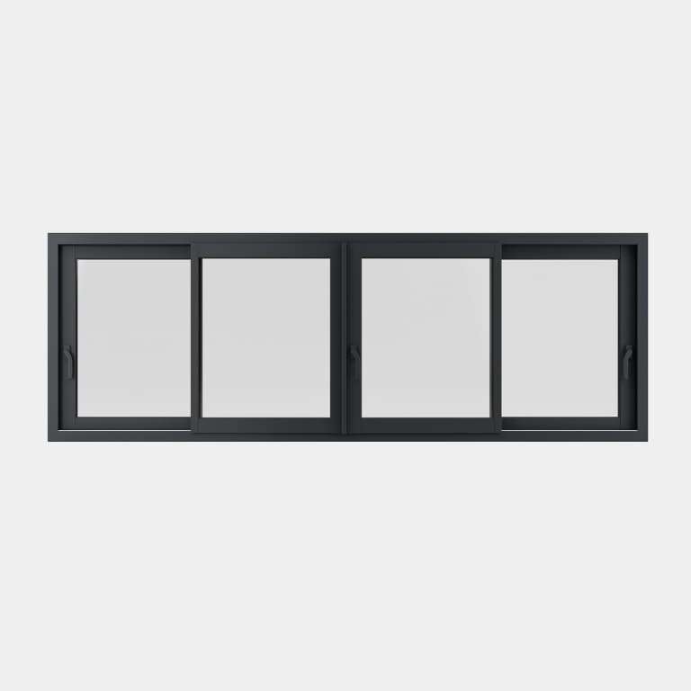 Fenetre coulissante ALU 6 vantaux 3 rails fermé