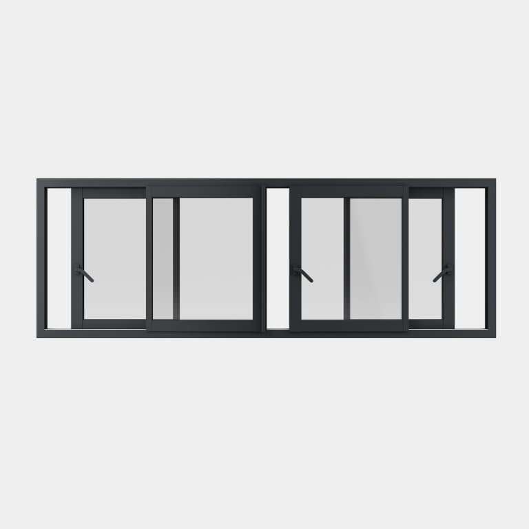 Fenêtre coulissante ALU gamme Titans 4 vantaux 2 rails ouvert