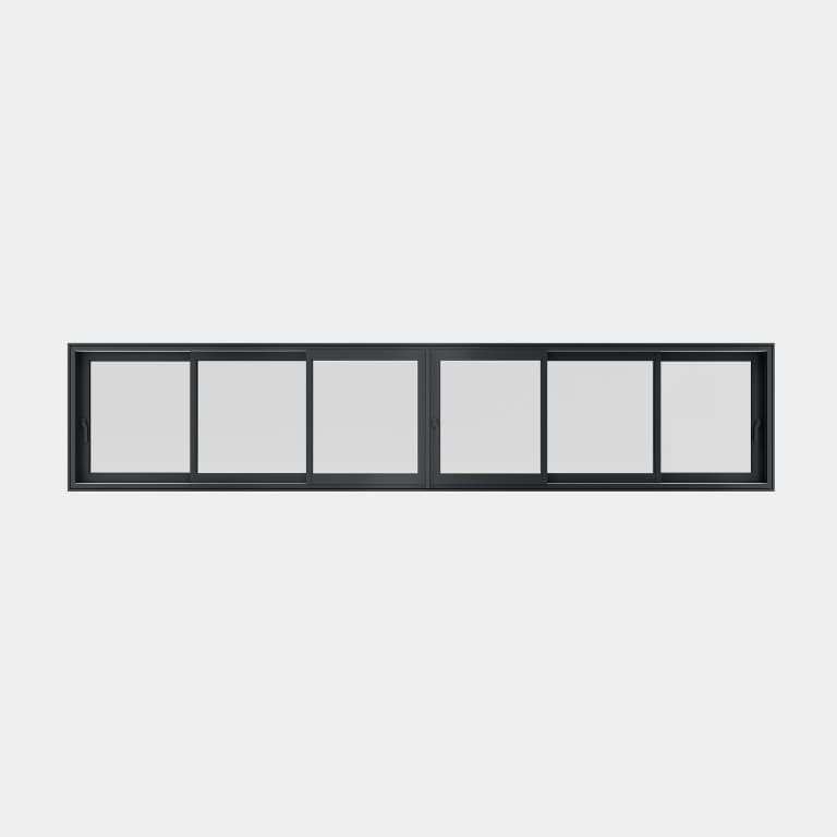 Fenetre coulissante ALU 6 vantaux 3 rails fermé