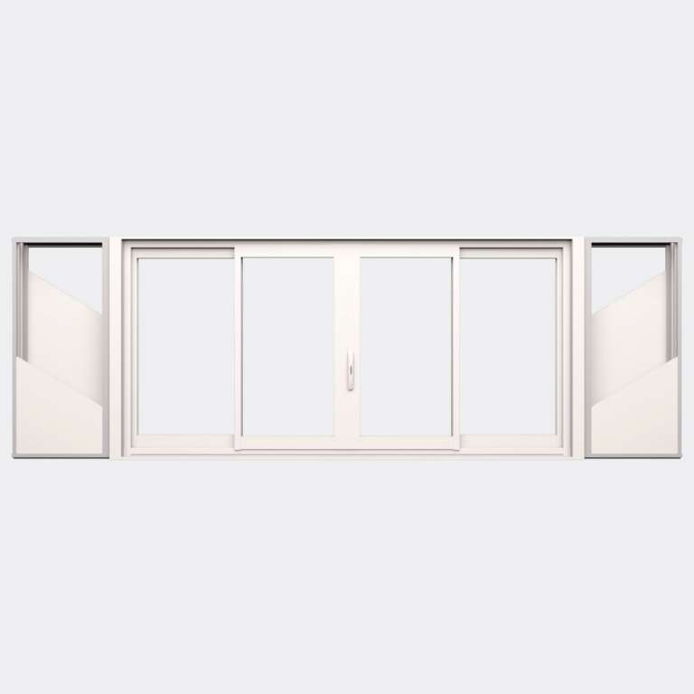 Fenêtre coulissante galandage ALU gamme Titans Galandage 4 vantaux 2 rails fermé