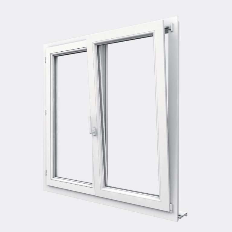 Fenêtre PVC gamme Confort 2 vantaux dont 1 oscillo-battant ouvert