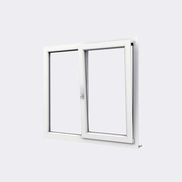 Fenêtre PVC gamme Confort 1 vantail oscillo-battant 1 fixe ouvert