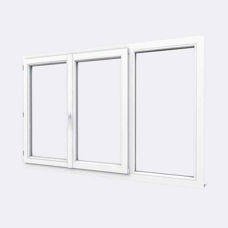 Fenêtre PVC gamme Confort 2 vantaux dont 1 oscillo-battant 1 fixe  fermé