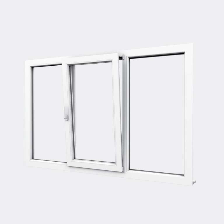 Fenêtre PVC gamme Design 1 vantail oscillo-battant 2 fixes ouvert