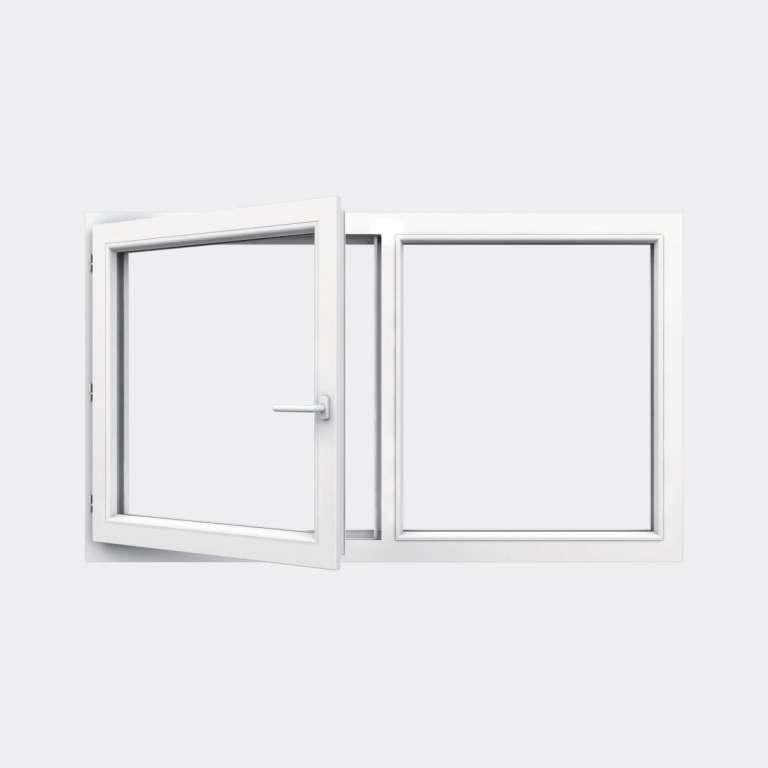 Fenêtre PVC gamme Design 1 vantail ouverture à la française 1 fixe ouvert