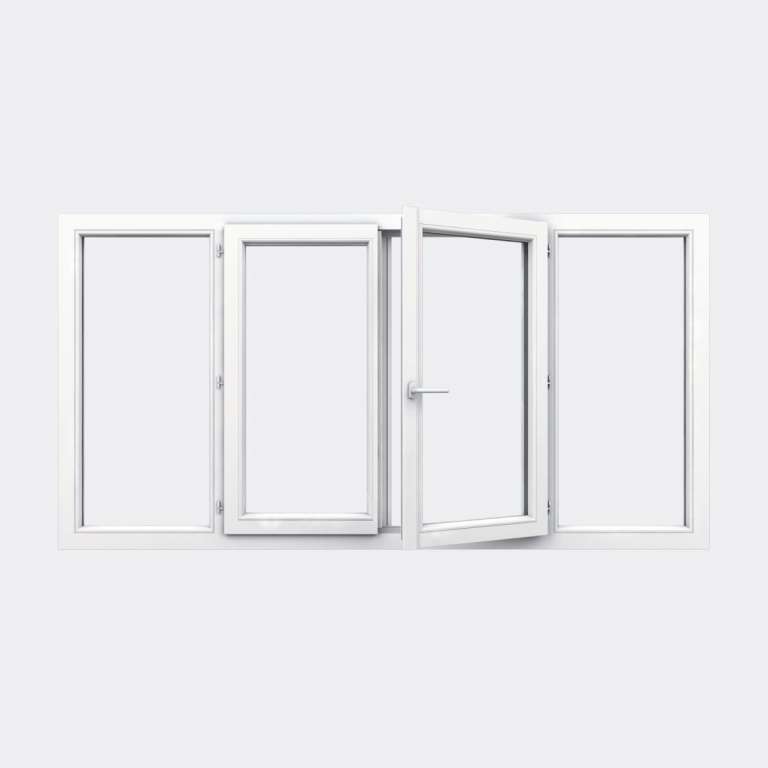 Fenêtre PVC gamme Design 2 vantaux ouverture à la française 2 fixes ouvert