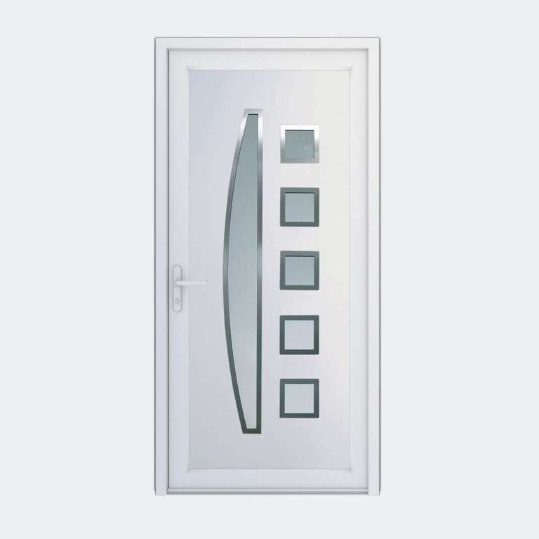 Porte entrée PVC gamme Contemporaine modèle DECOR 2 S 6C à 1 vantail
