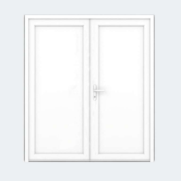 Porte entrée PVC gamme FlexyP remplissage panneau plein 2 vantaux