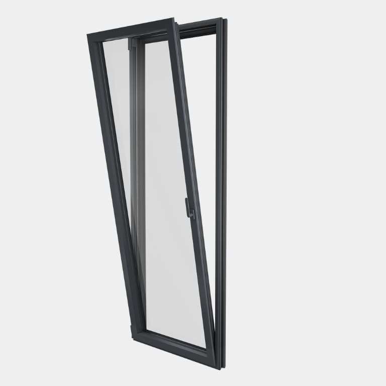 Porte Fenêtre ALU gamme Titans 1 vantail oscillo-battant ouvert