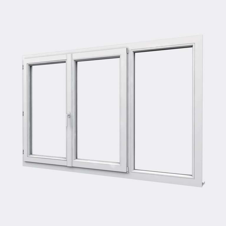 Fenêtre PVC gamme Design 2 vantaux dont 1 oscillo-battant 1 fixe fermé