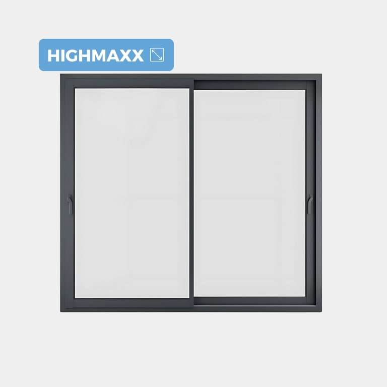 Baie coulissante ALU Gamme HighMaxx 2 vantaux 2 rails fermé