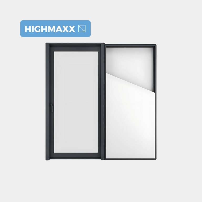 Baie coulissante ALU Gamme HighMaxx Galandage 1 vantail fermé