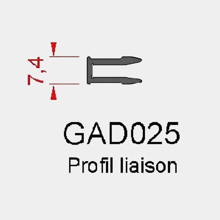 Profil de liaison pour assemblage châssis ALU en pose tunnel