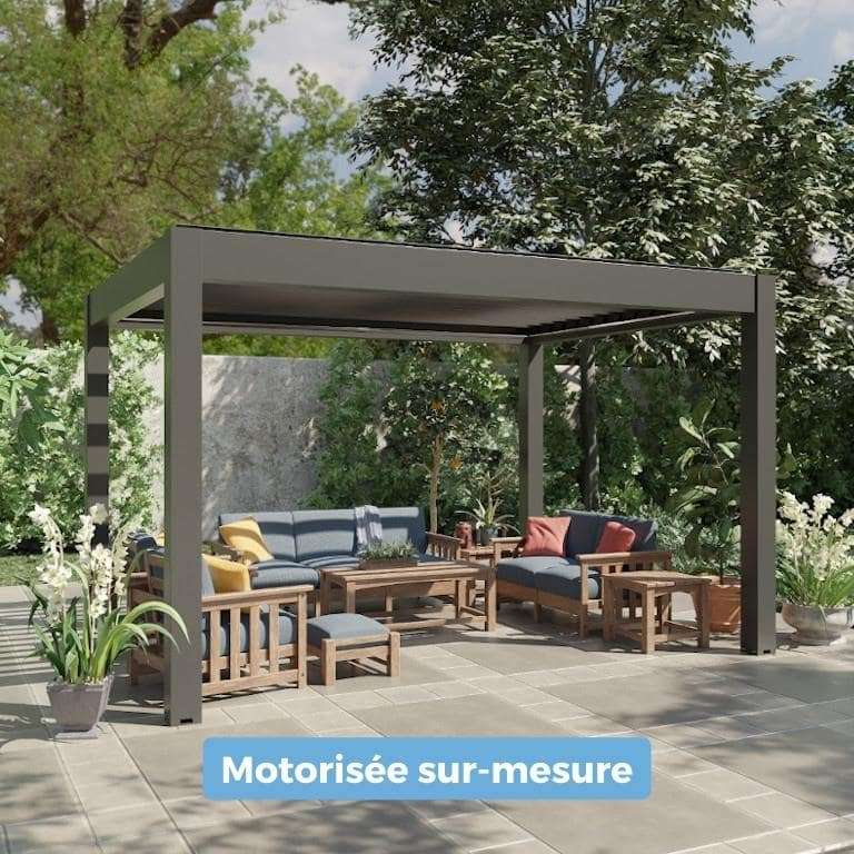 pergola bioclimatique sur mesure motorisee lames paralleles