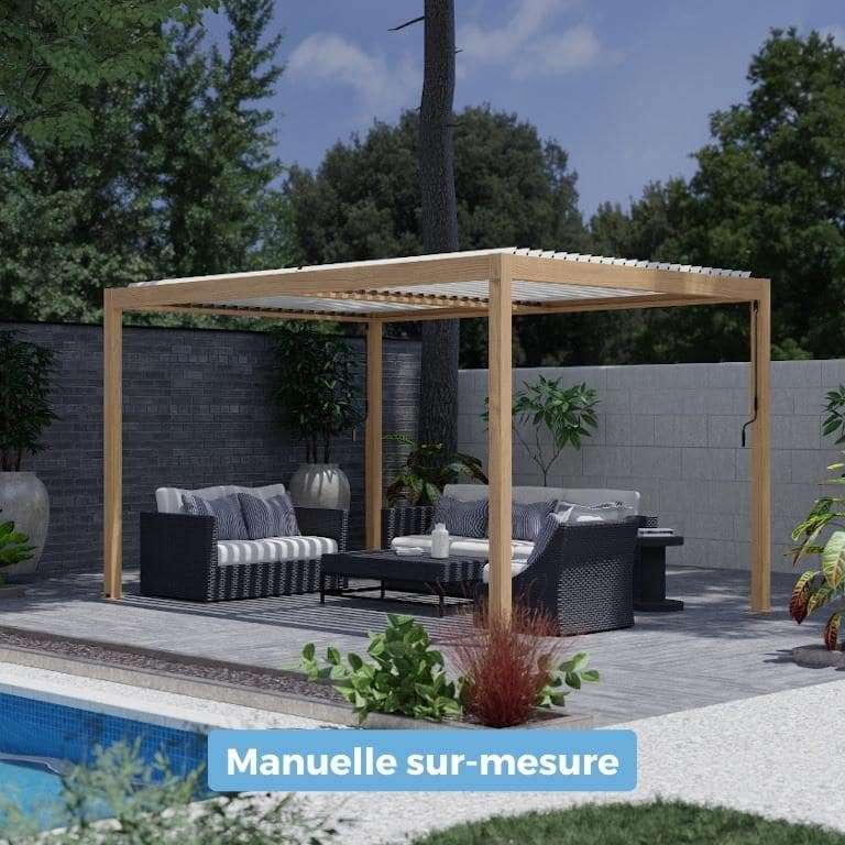 pergola bioclimatique sur mesure manuelle lames paralleles