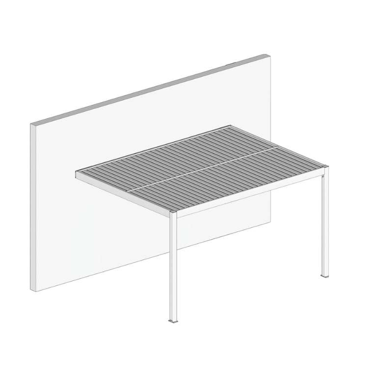 pergola bioclimatique sur mesure manuelle appui facade 2 pieds lames perpendiculaires