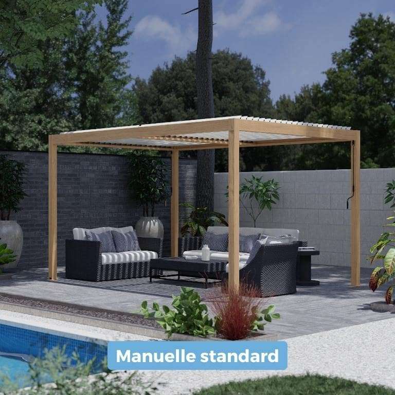 pergola manuelle bioclimatique appui facade ou autoportante