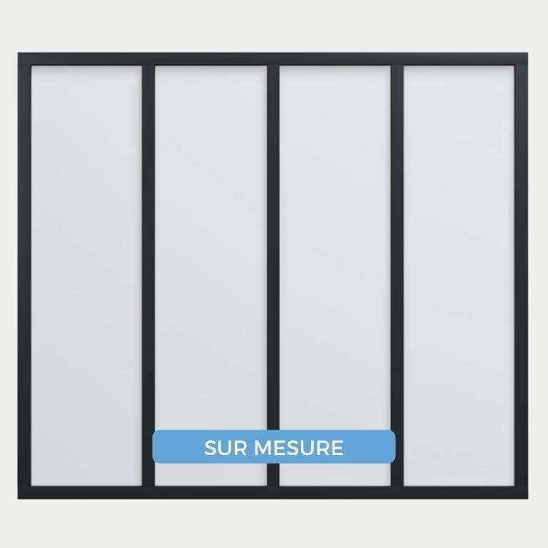 Verrière ALU sur mesure 4 vitrages simple