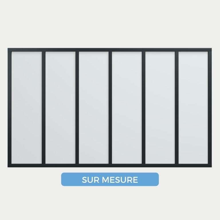 Verrière ALU sur mesure 5 vitrages simple