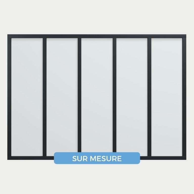 Verrière ALU sur mesure 6 vitrages simple