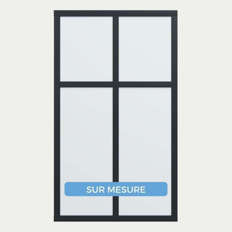 Verrière ALU sur mesure 2 vitrages 1 traverse