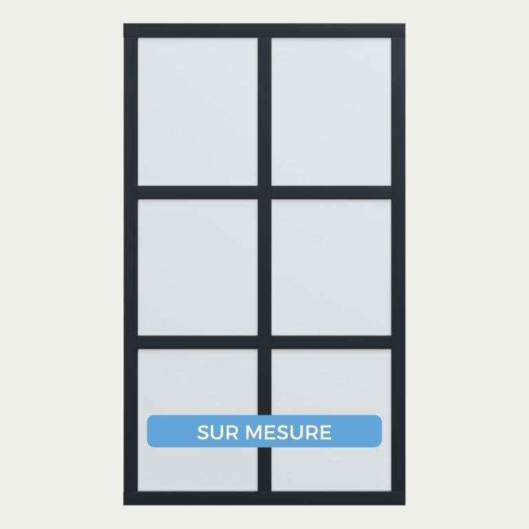 Verrière ALU sur mesure 2 vitrages 2 traverses
