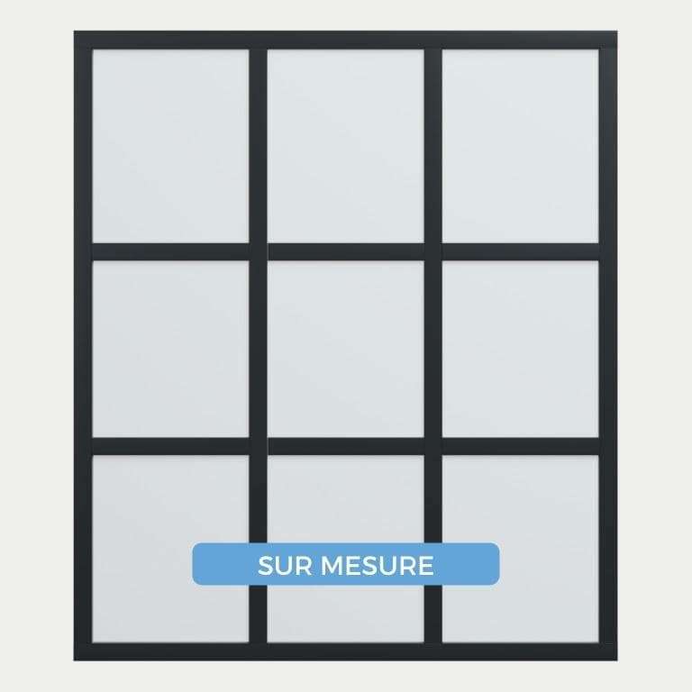 Verrière ALU sur mesure 3 vitrages 2 traverses