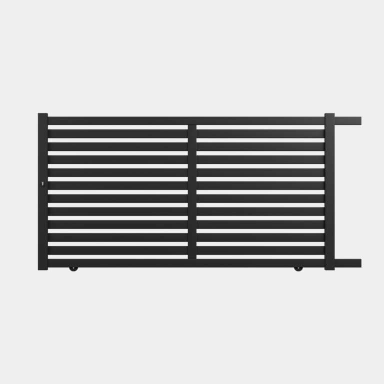 Portail coulissant Aluminium sur mesure lames horizontales