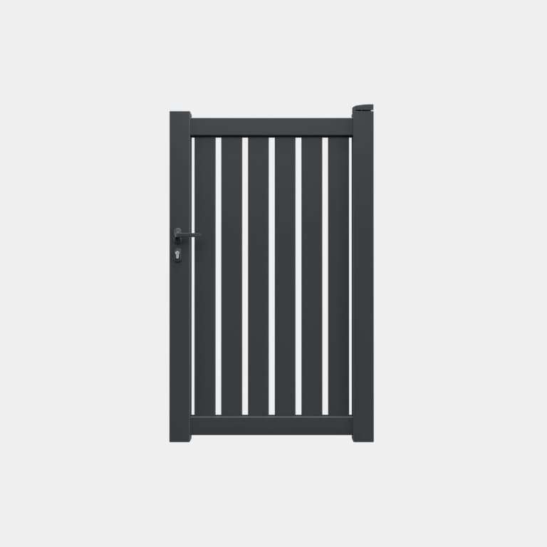 Portillon Aluminium sur mesure tubes verticaux RAL7016