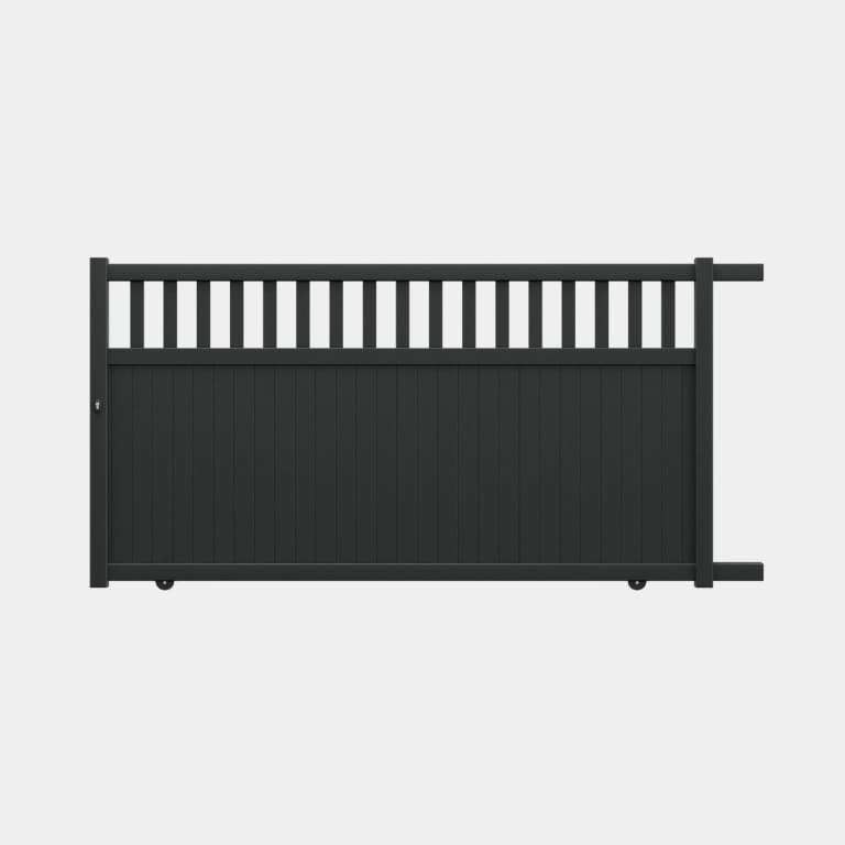 Portail coulissant Aluminium sur mesure ames pleines et lames ajourées