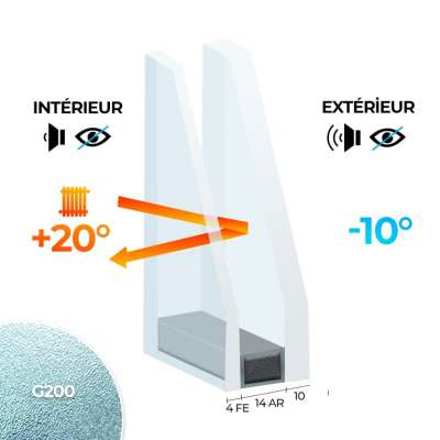 Double vitrage ONE - 10 Imp 33 / 14Ar / 4 FE ONE Warmedge - Acoustique 33/33 (type G200)