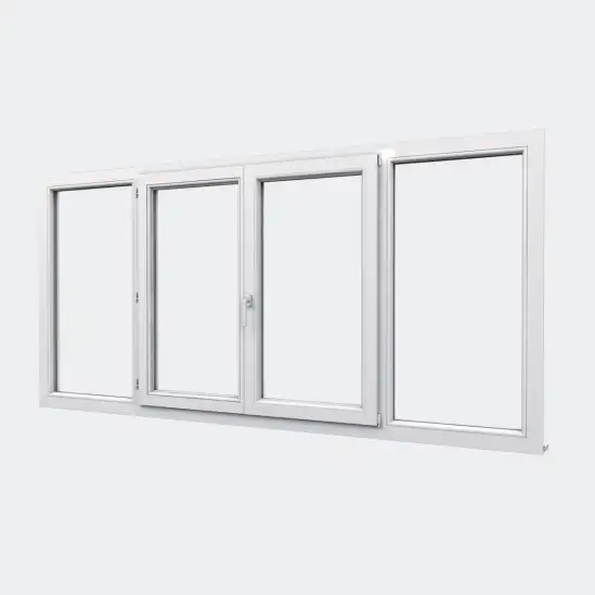 Fenêtre PVC 2 vantaux ouverture oscillobattant + 2 fixes sur mesure