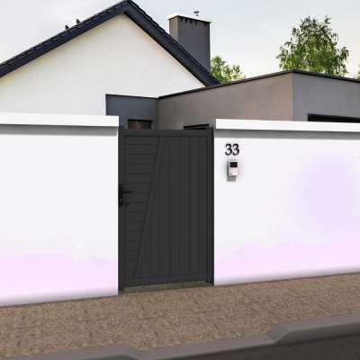 Portillon droit décor en ALU gris anthracite