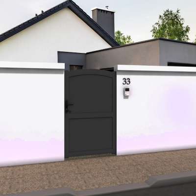 Portillon plein en ALU gris anthracite