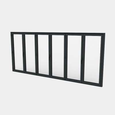 Porte pliante ALU 6 vantaux (6+0) fermée