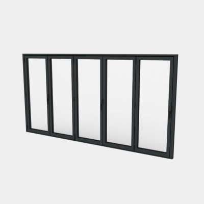 Porte pliante ALU 5 vantaux (5+0) fermée