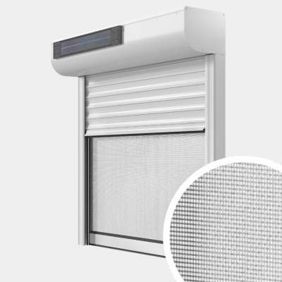 Volet roulant ALU Rénovation motorisation radio solaire avec moustiquaire