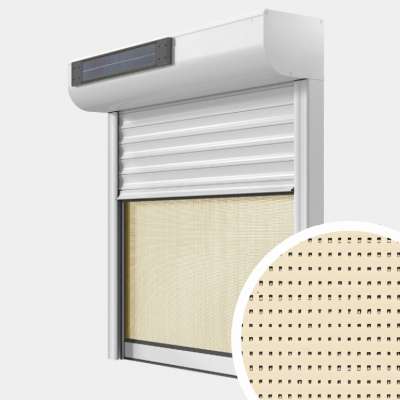 Volet roulant ALU Rénovation motorisation radio solaire avec moustiquaire-store